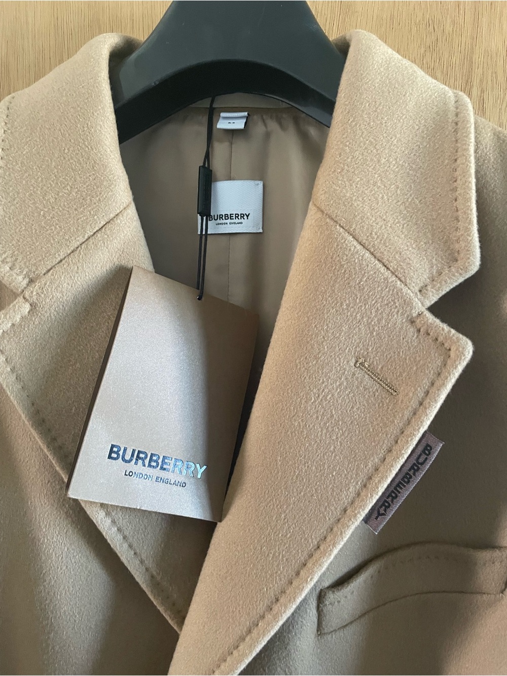 Burberry Men's Camel Single-Breasted Wool Overcoat - Picture 6 of 7